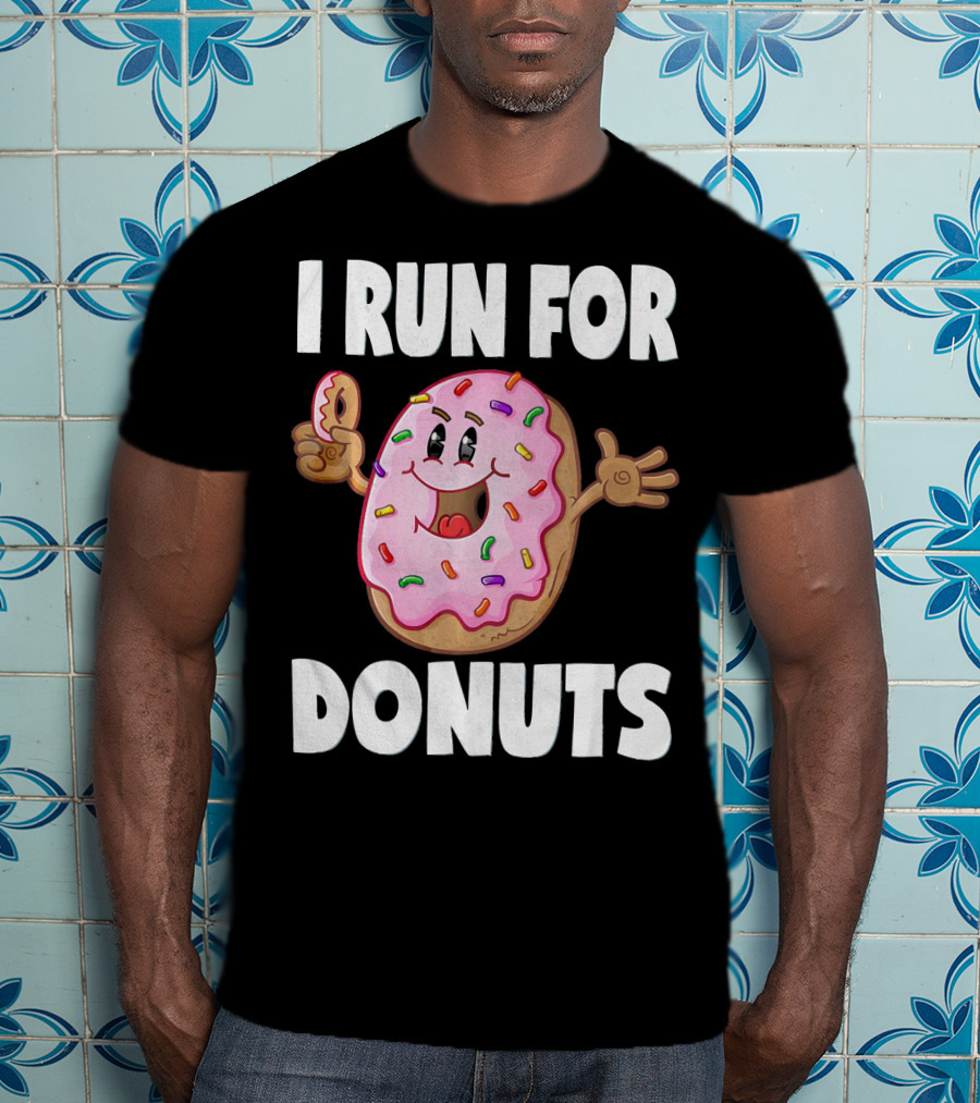I Run For Donuts Funny Vintage Sprinkled Donut Run T-Shirt