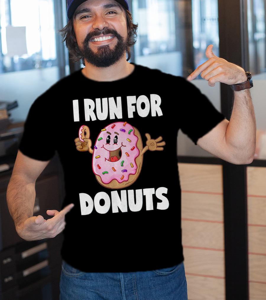 I Run For Donuts Funny Vintage Sprinkled Donut Run T-Shirt