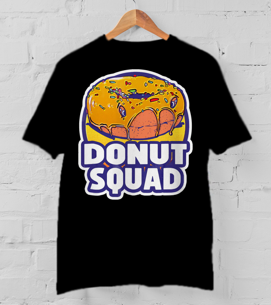 Donut Squad Retro Superhero Baked Fried Colorful Sprinkles T-Shirt