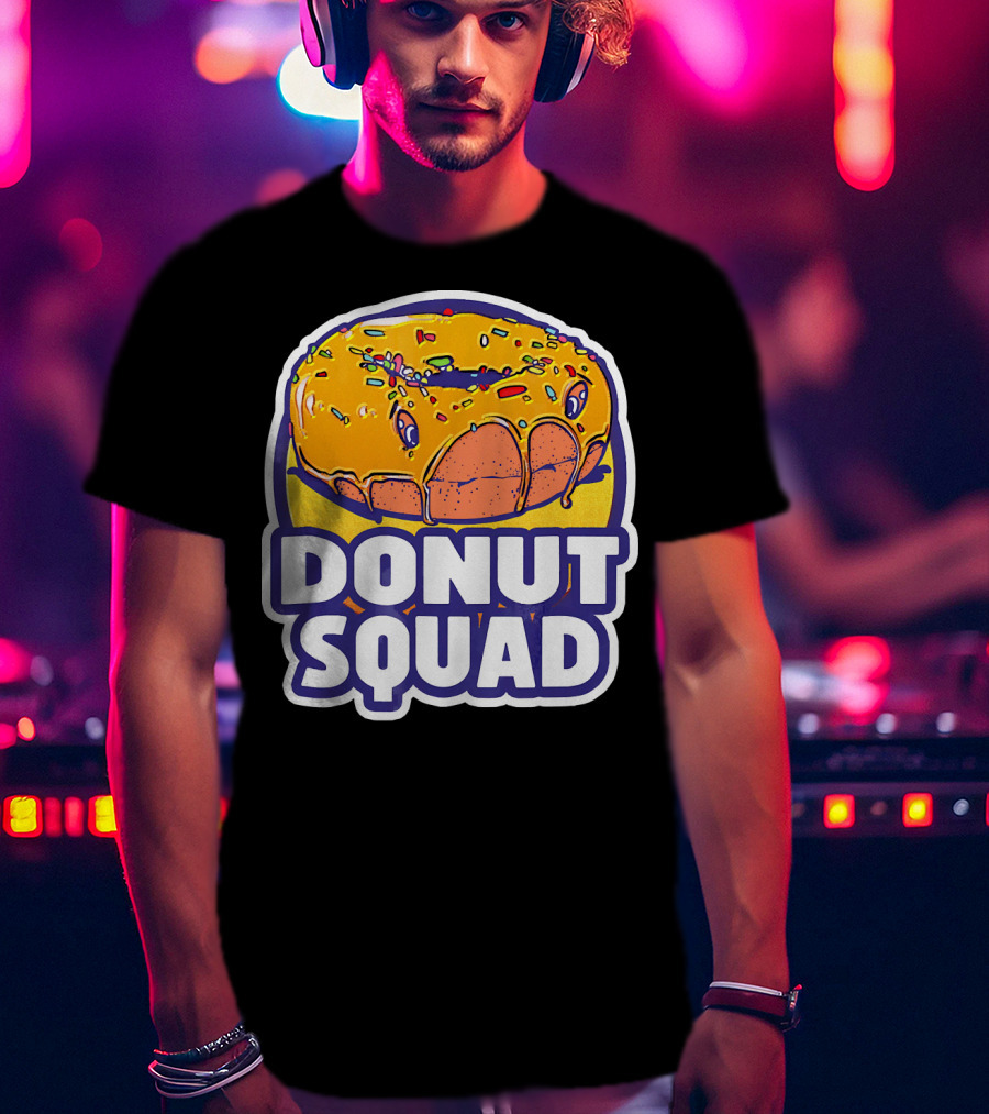 Donut Squad Retro Superhero Baked Fried Colorful Sprinkles T-Shirt