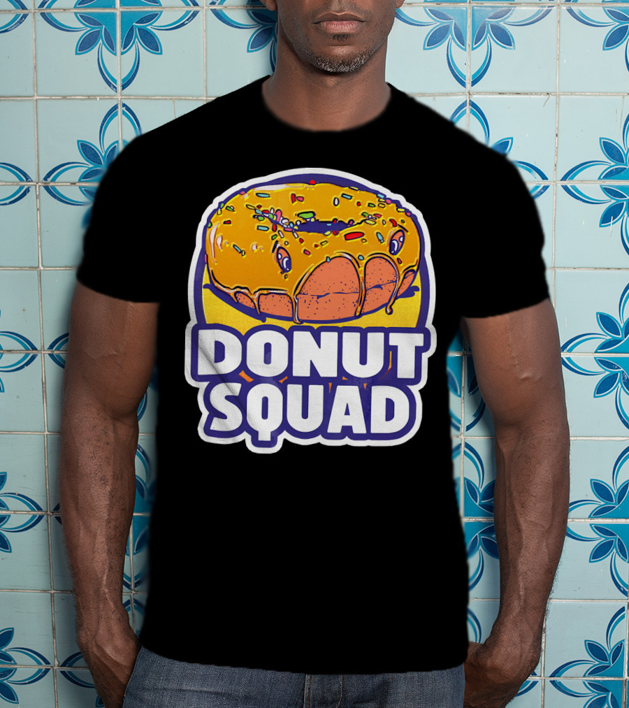 Donut Squad Retro Superhero Baked Fried Colorful Sprinkles T-Shirt