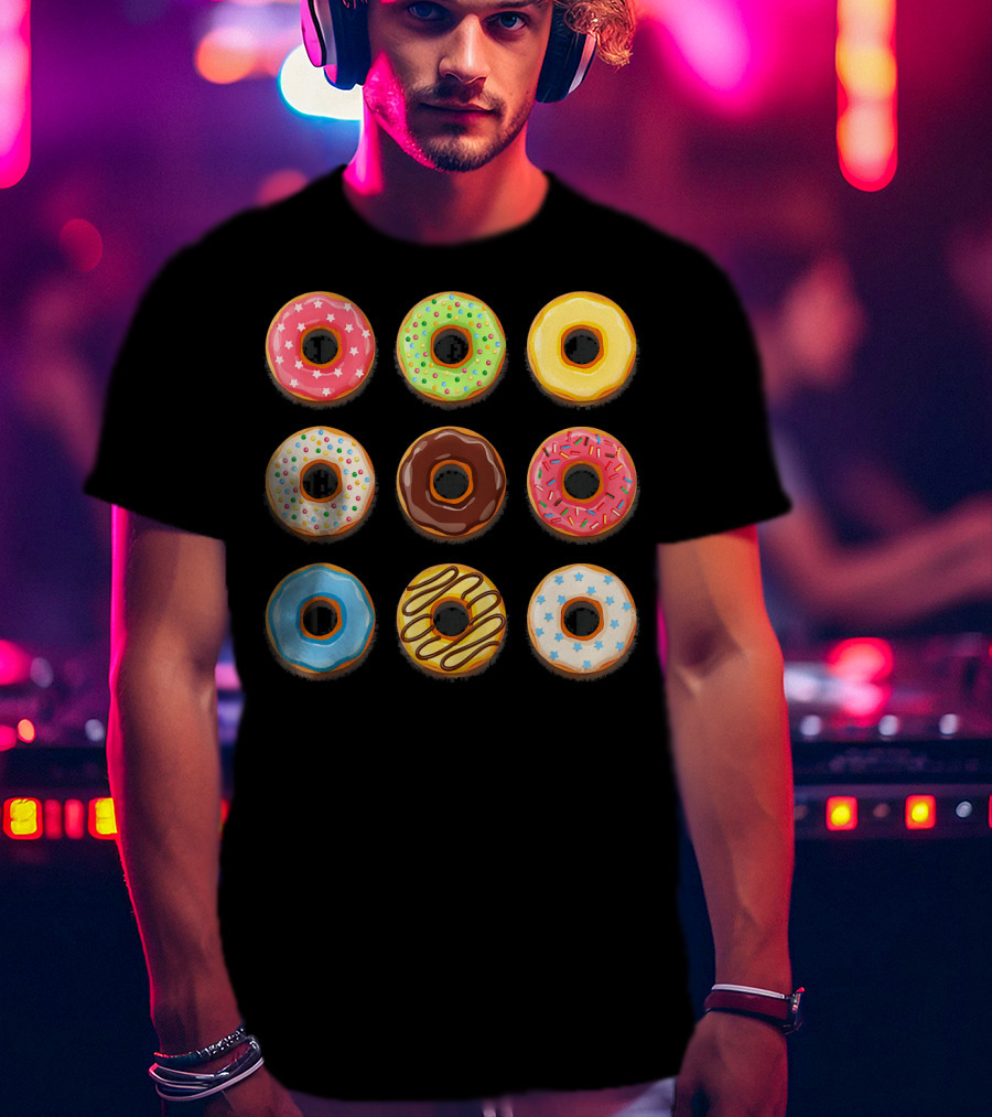 Donuts Sweet Mom Teens Girls Colorful T-Shirt