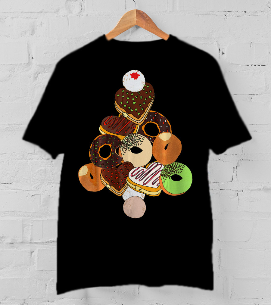 Christmas Tree Made Of Festive Holiday Donuts T-Shirt