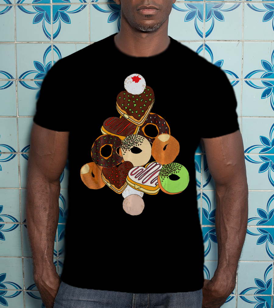Christmas Tree Made Of Festive Holiday Donuts T-Shirt