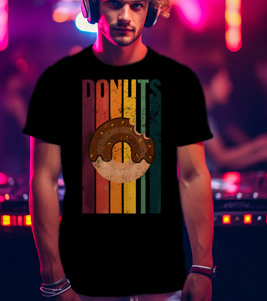 Vintage Donuts Lover Chocolate Sprinkles T-Shirt