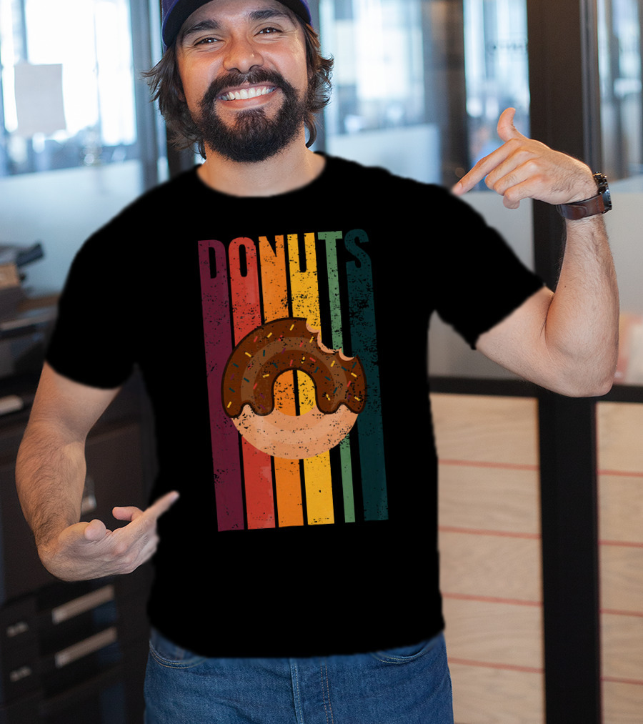 Vintage Donuts Lover Chocolate Sprinkles T-Shirt