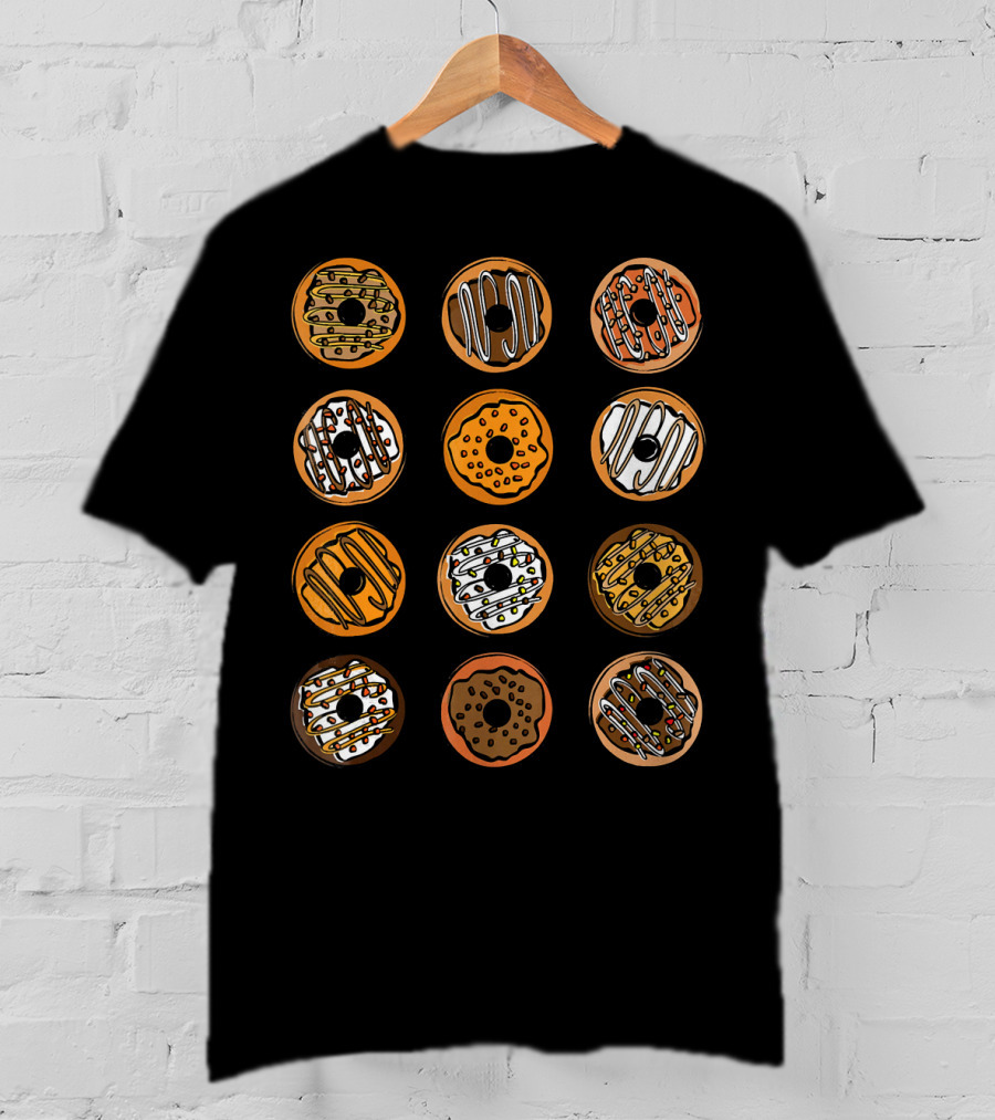 Box Of Donuts Cute Donut Dough Sweet Treats Variety T-Shirt