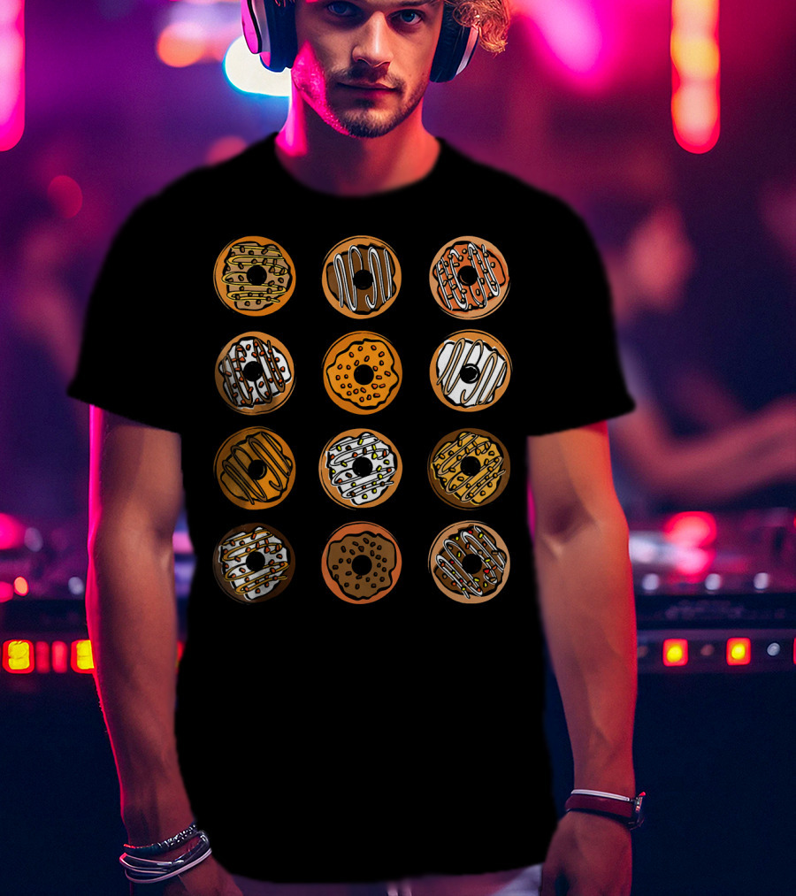 Box Of Donuts Cute Donut Dough Sweet Treats Variety T-Shirt