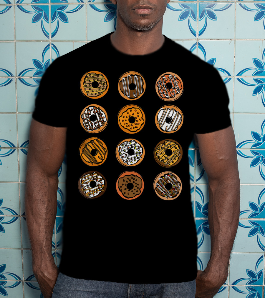 Box Of Donuts Cute Donut Dough Sweet Treats Variety T-Shirt