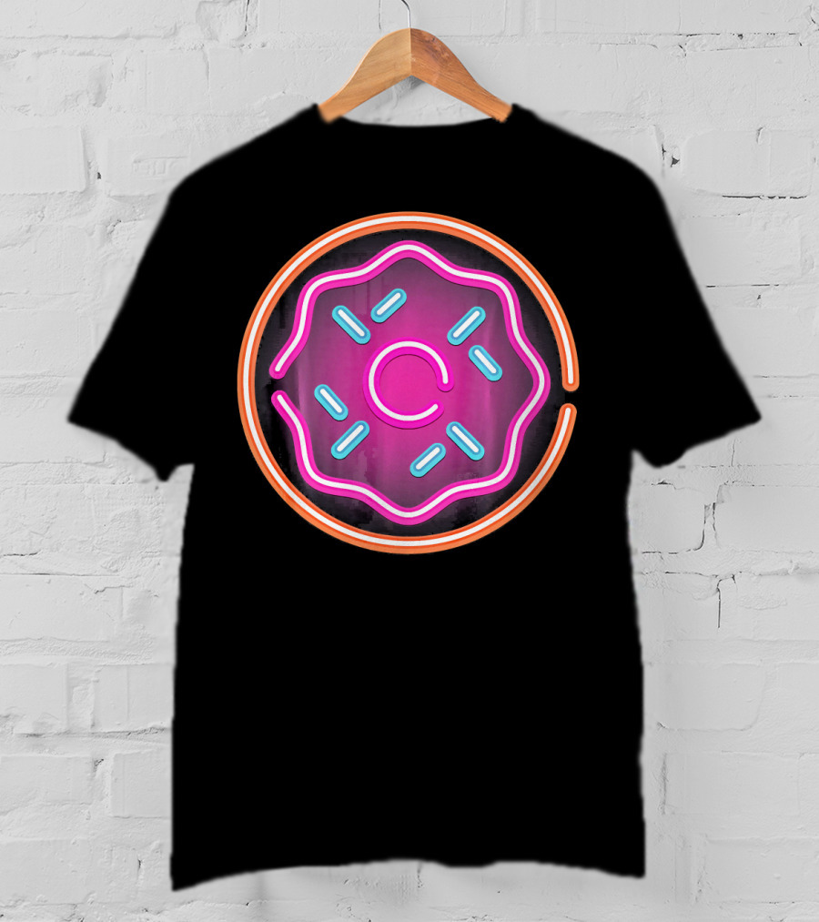 Retro Neon Doughnut Food Sign For Donut Lover T-Shirt