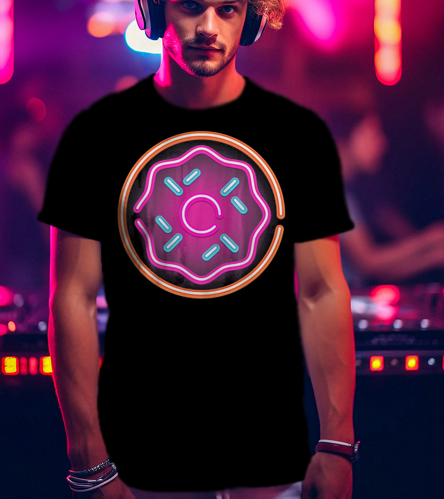Retro Neon Doughnut Food Sign For Donut Lover T-Shirt