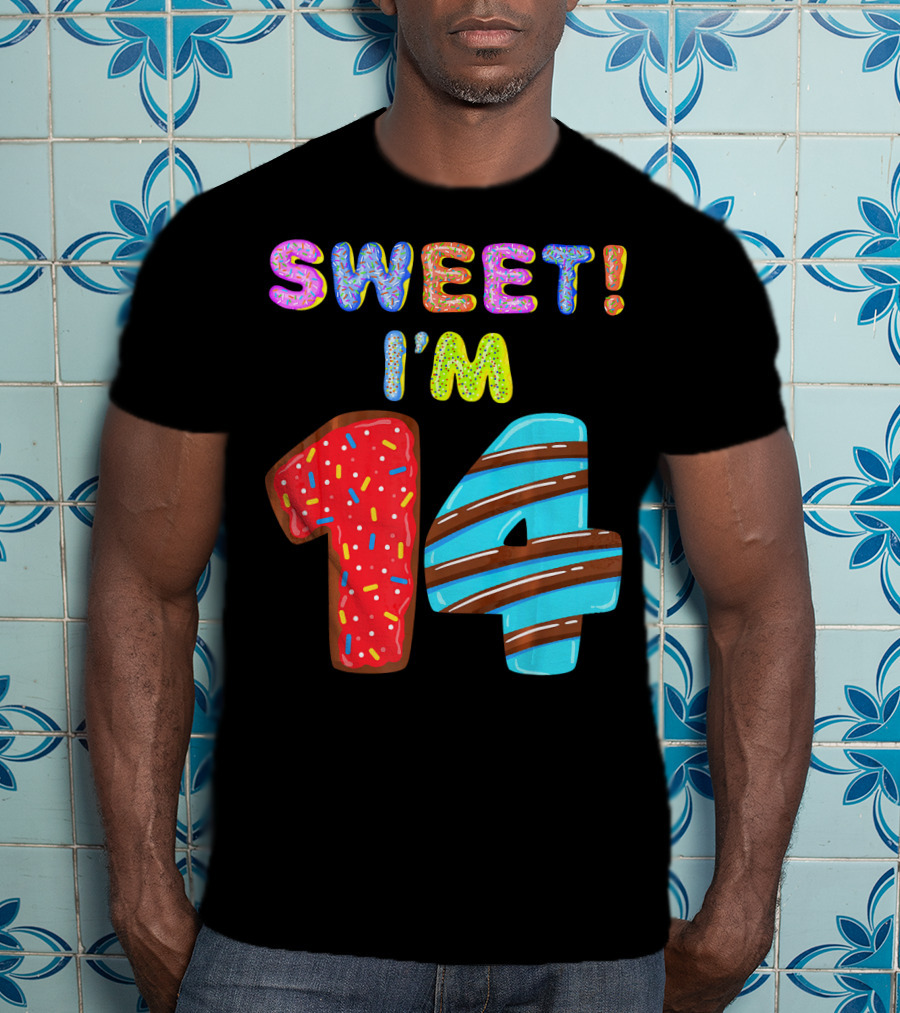 Sweet I'm 14 Birthday Donut Sprinkles Fun T-Shirt