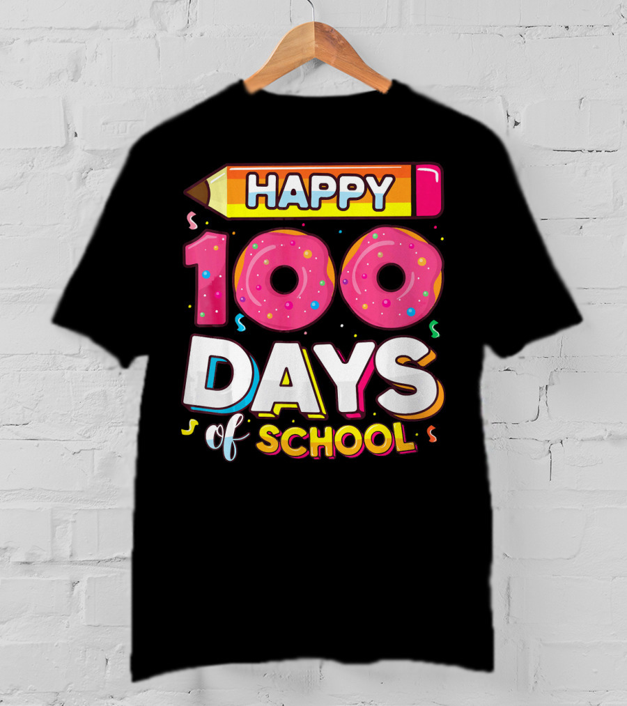 Happy 100 Days Of School Funny Donut T-Shirt