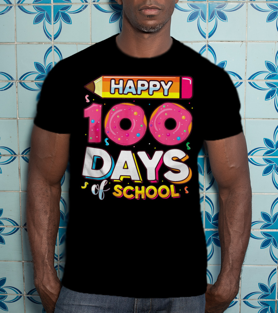 Happy 100 Days Of School Funny Donut T-Shirt