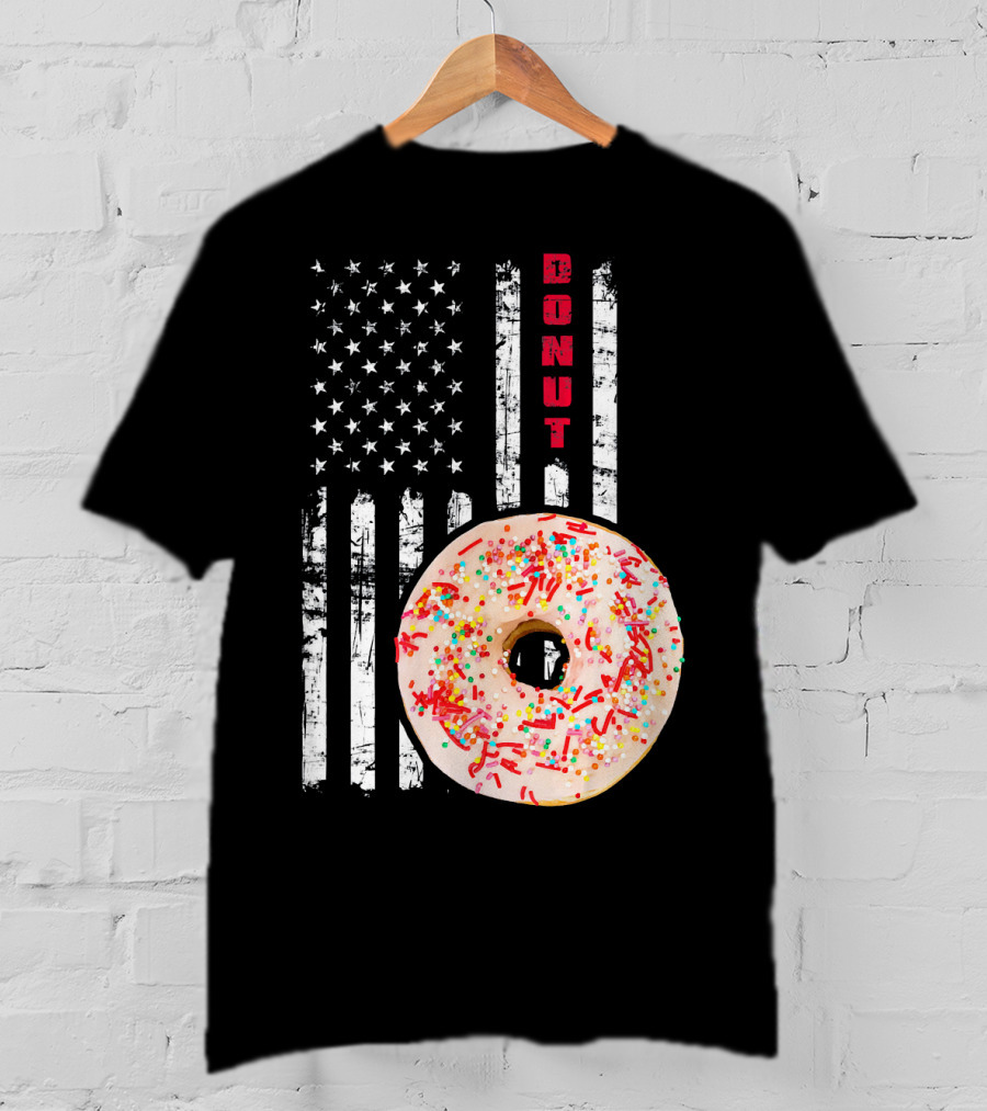 American Flag Donut USA Bakery Goods Donut T-Shirt