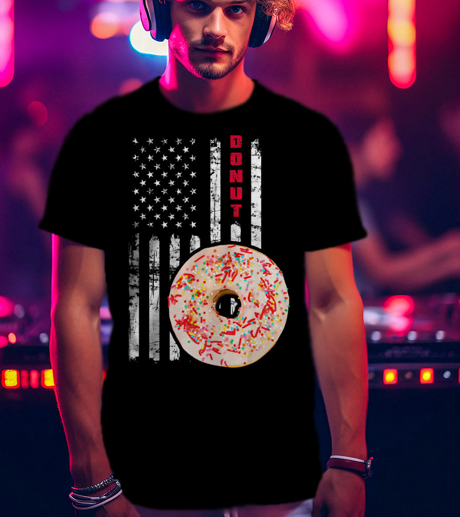 American Flag Donut USA Bakery Goods Donut T-Shirt