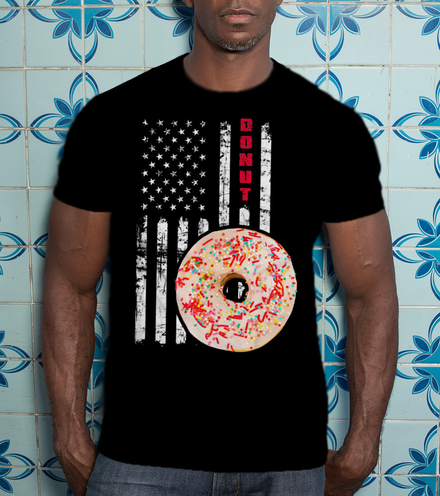American Flag Donut USA Bakery Goods Donut T-Shirt