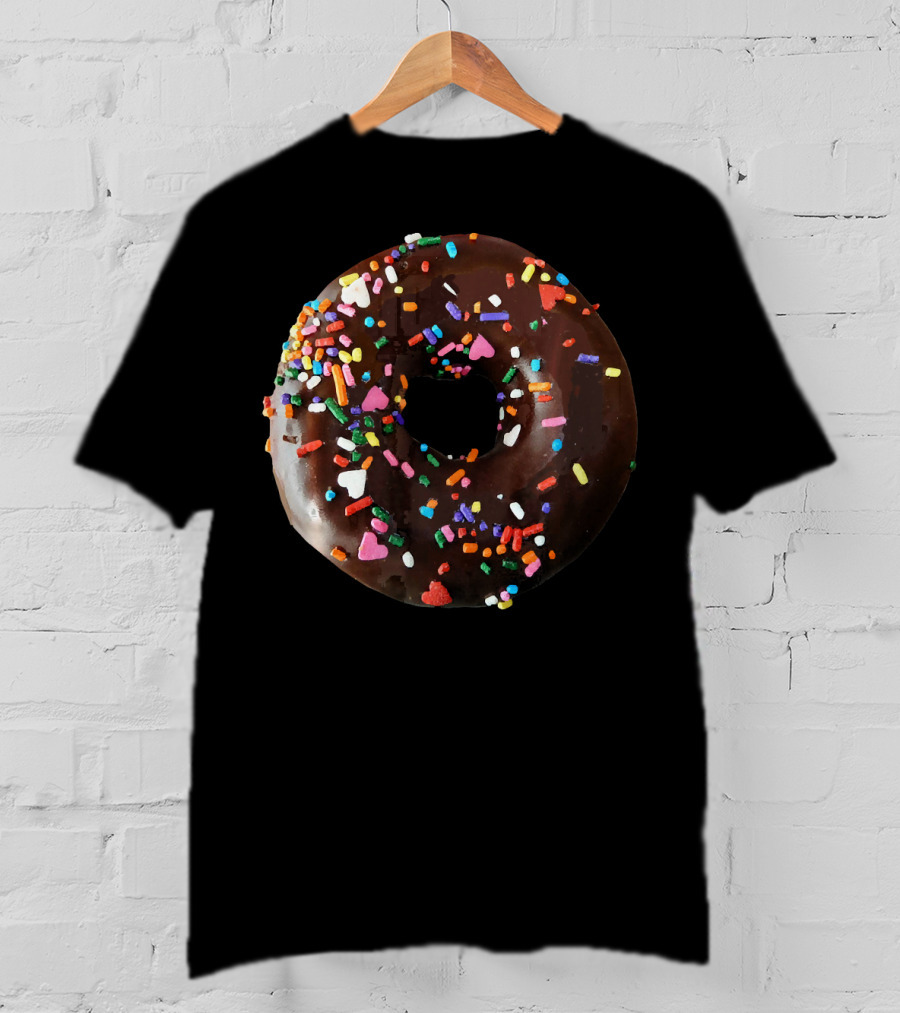 Chocolate Donut Sprinkles Cool Matching Couple Fun T-Shirt