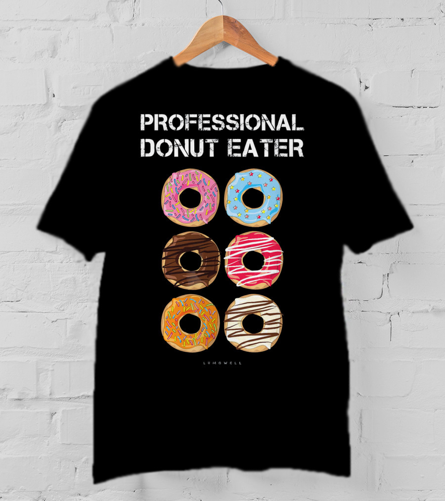 Professional Donut Eater Lumowell Colorful Donuts T-Shirt