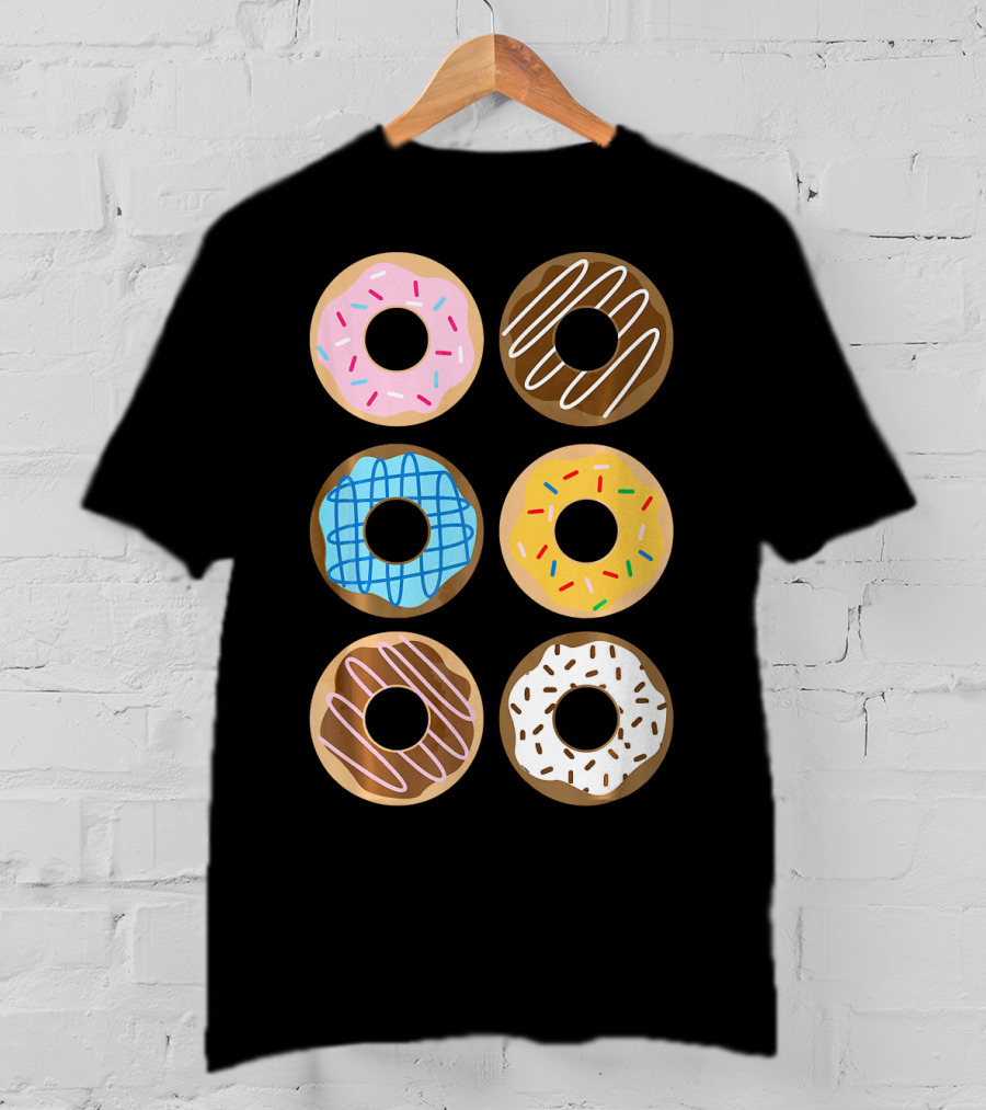 Cute Donut 6 Fun Sprinkled Doughnuts Delight T-Shirt