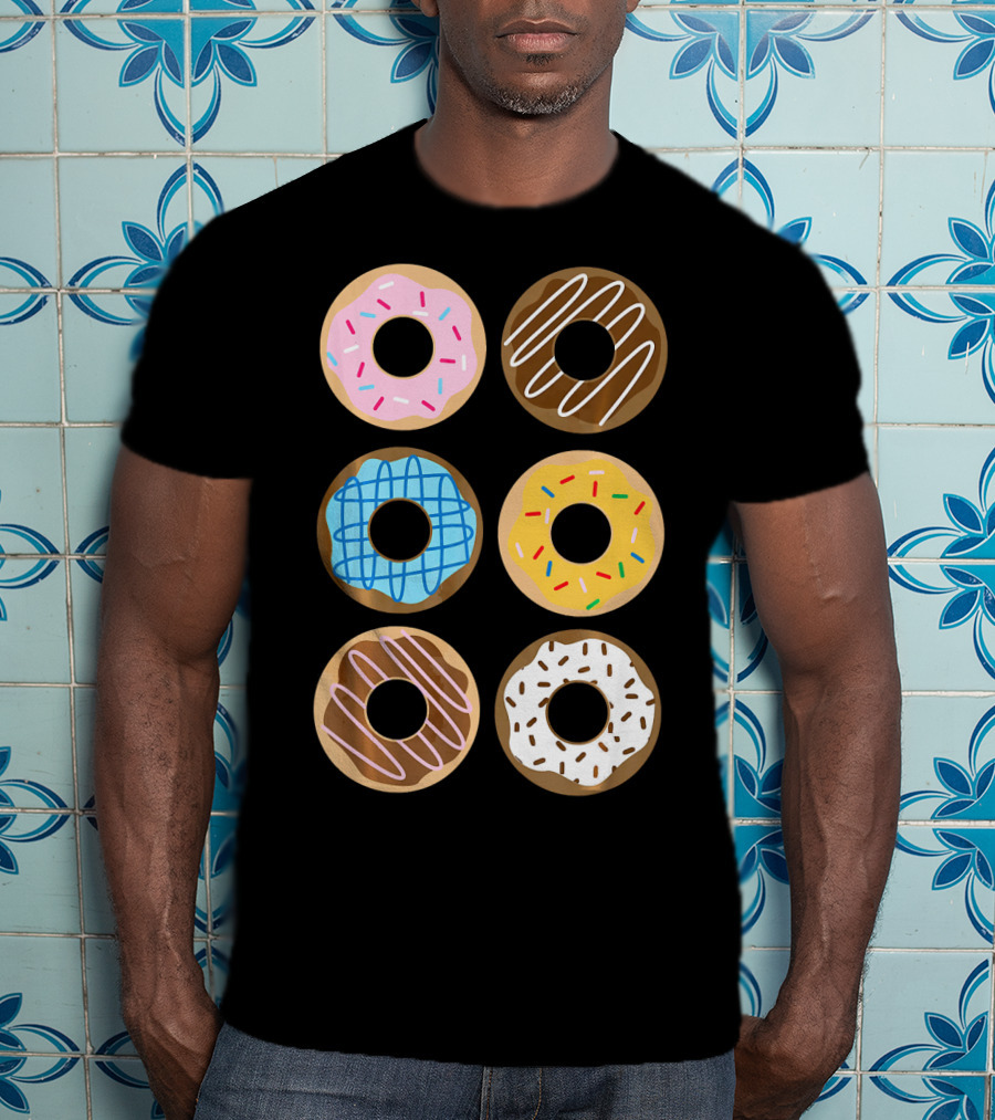 Cute Donut 6 Fun Sprinkled Doughnuts Delight T-Shirt