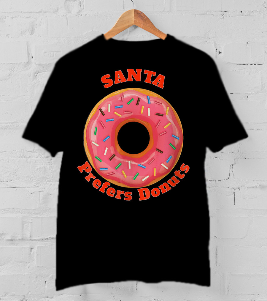 Santa Prefers Donuts Pink Sprinkled Delight T-Shirt
