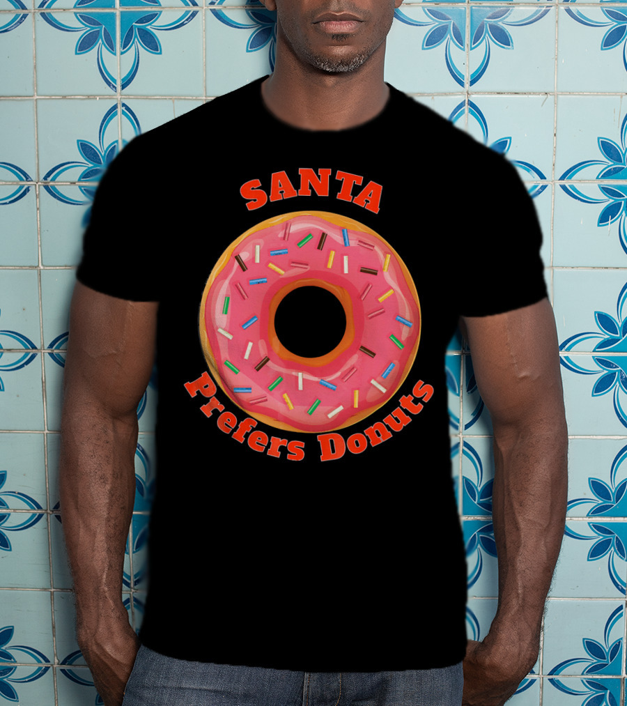 Santa Prefers Donuts Pink Sprinkled Delight T-Shirt