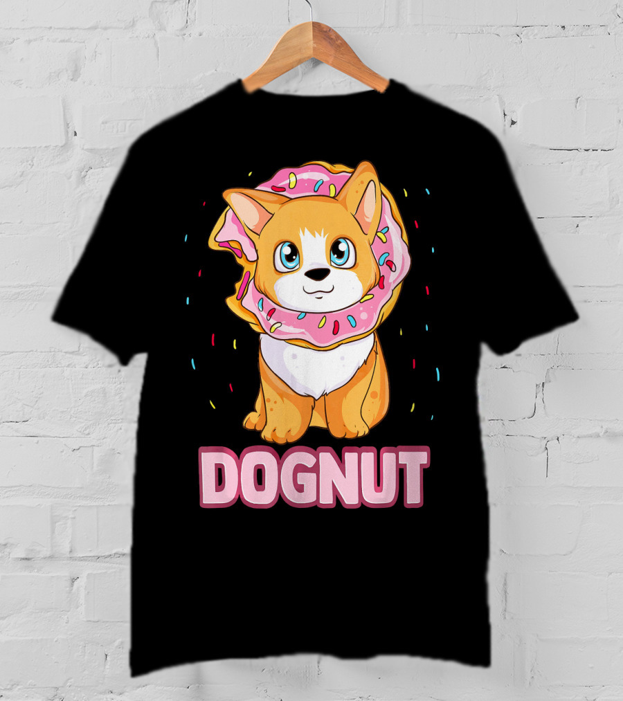 Dognut Cute Funny Dog Donut Pun Adorab With Sprinkles T-Shirt