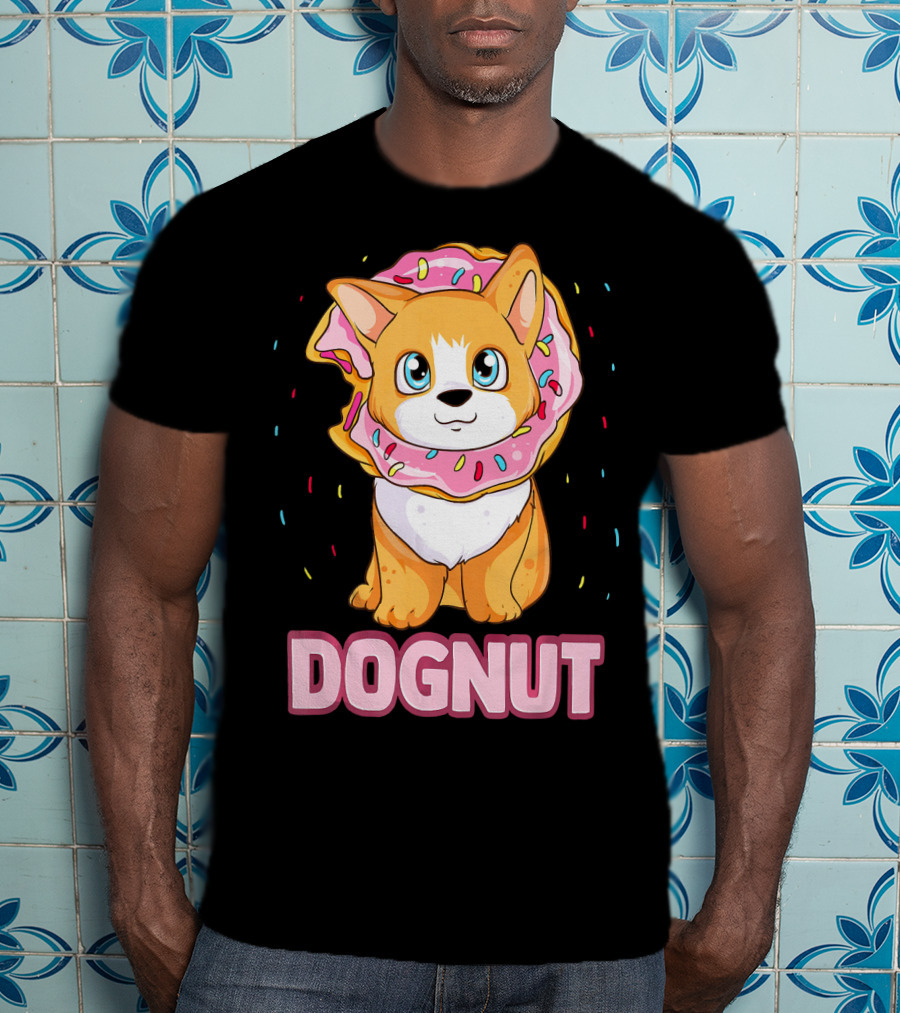 Dognut Cute Funny Dog Donut Pun Adorab With Sprinkles T-Shirt