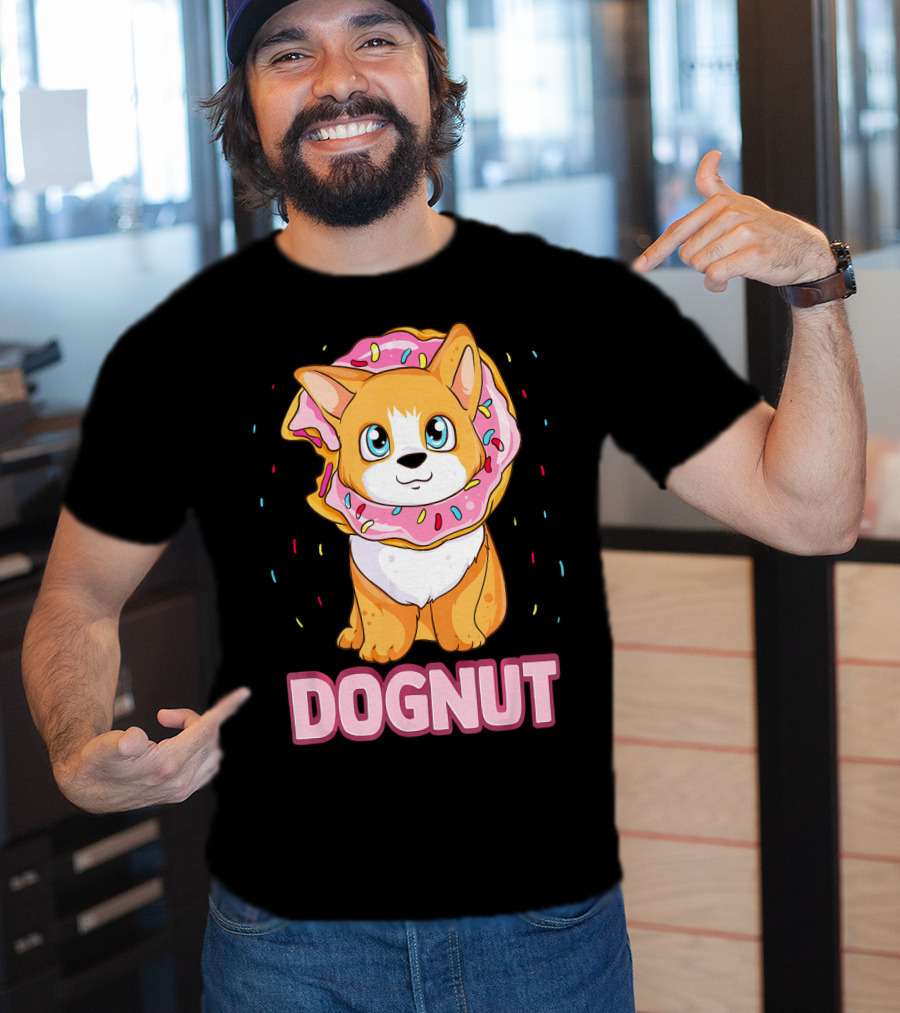 Dognut Cute Funny Dog Donut Pun Adorab With Sprinkles T-Shirt
