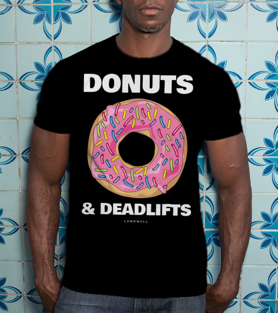 DONUTS And DEADLIFTS Funny Gym Lumowell T-Shirt