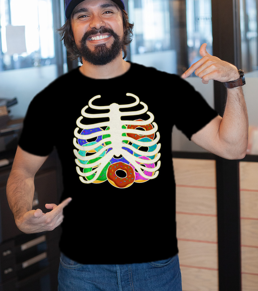 Halloween Food Costume Rib Cage Skeleton Donuts T-Shirt
