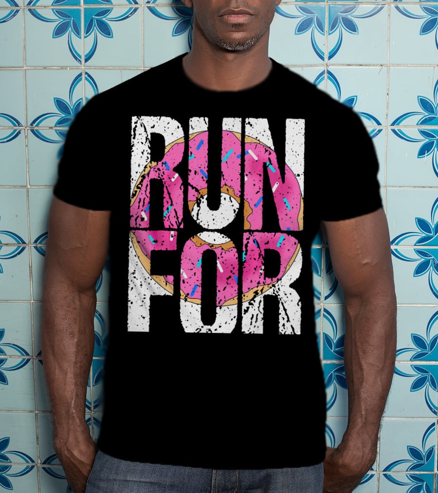 Funny Marathon Run For Donut Running Workout T-Shirt