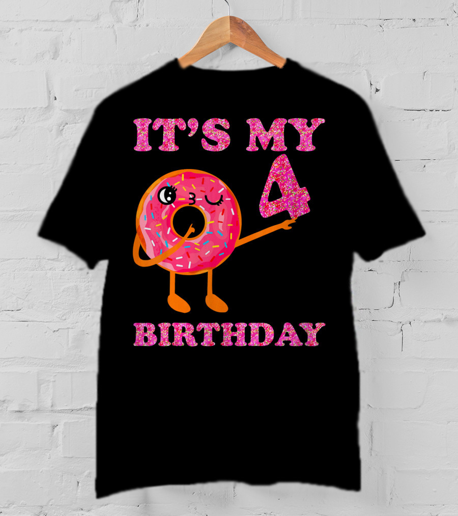 It's My 4 Birthday Fun Kids Sweet Donut T-Shirt