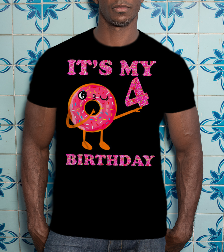 It's My 4 Birthday Fun Kids Sweet Donut T-Shirt