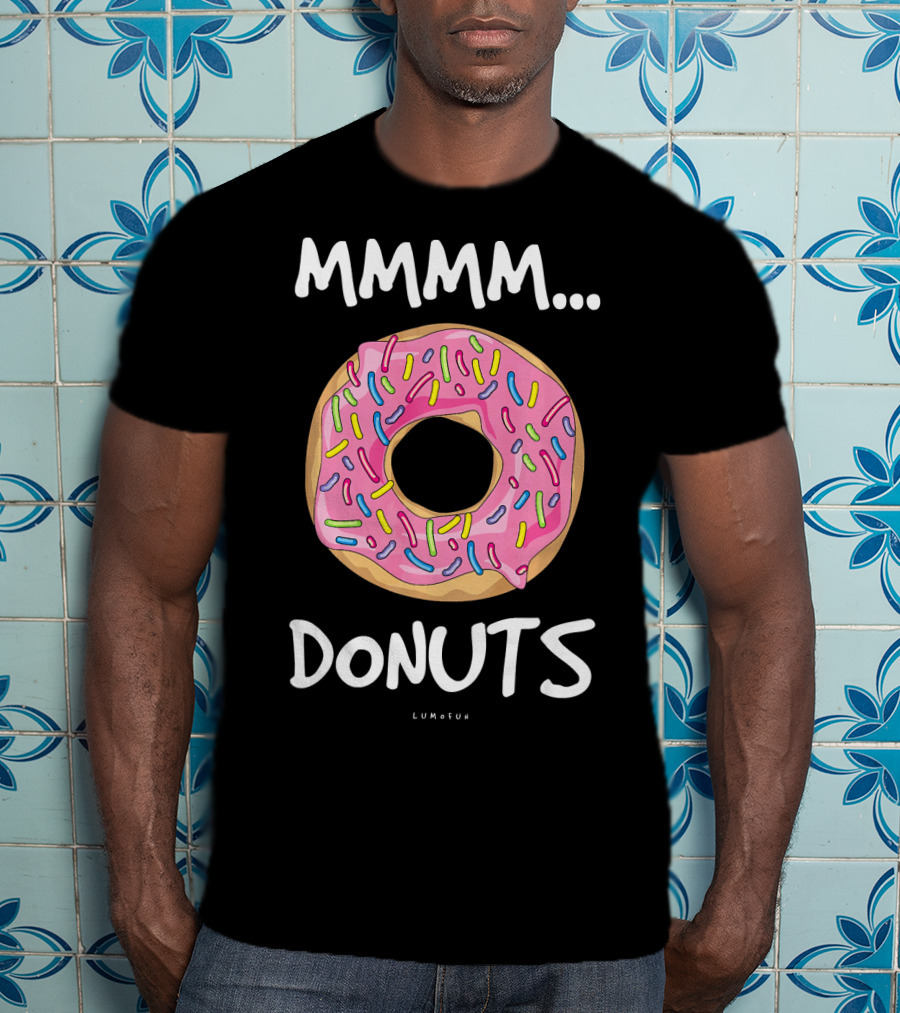 MMM DONUTS Cute And Funny Pink Sprinkles T-Shirt