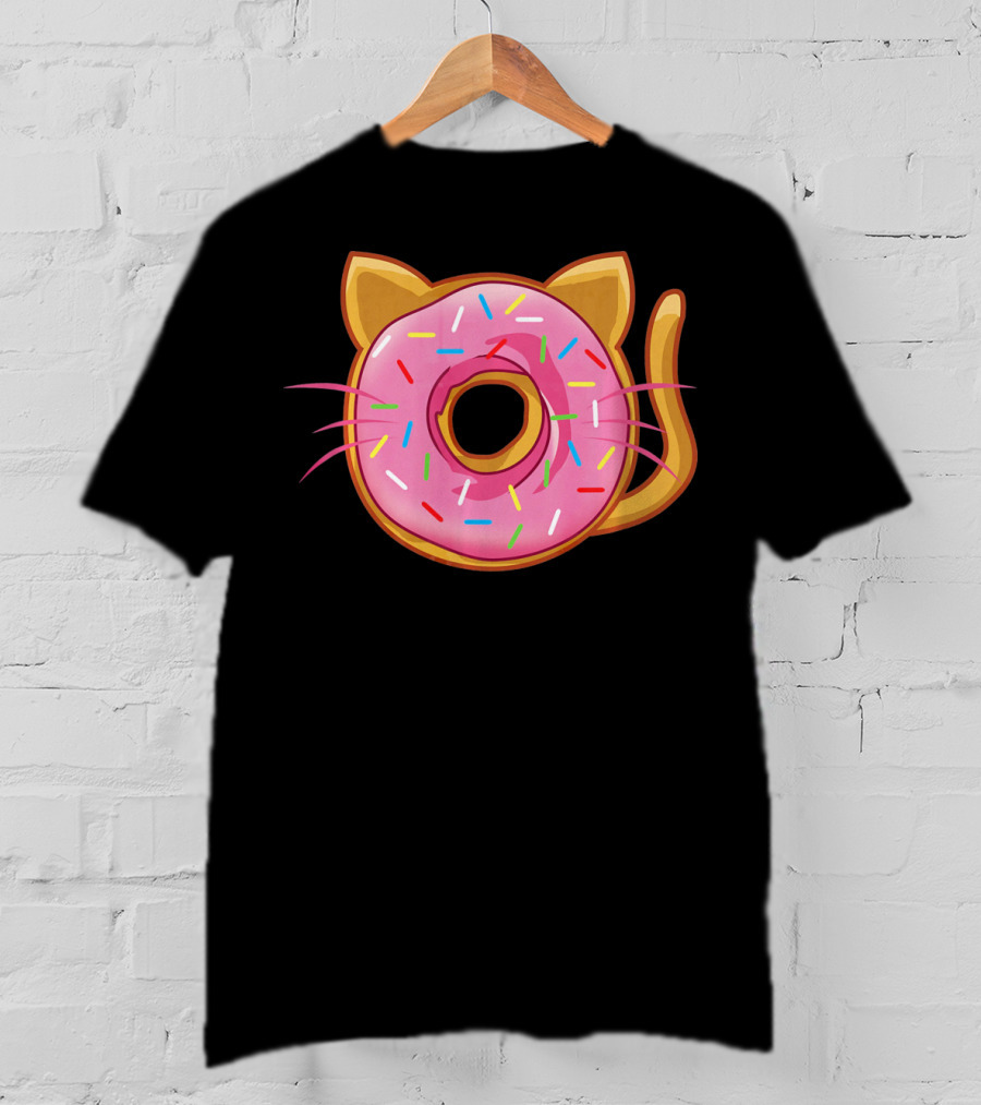 Funny Cat Donut Birthday Sprinkles T-Shirt