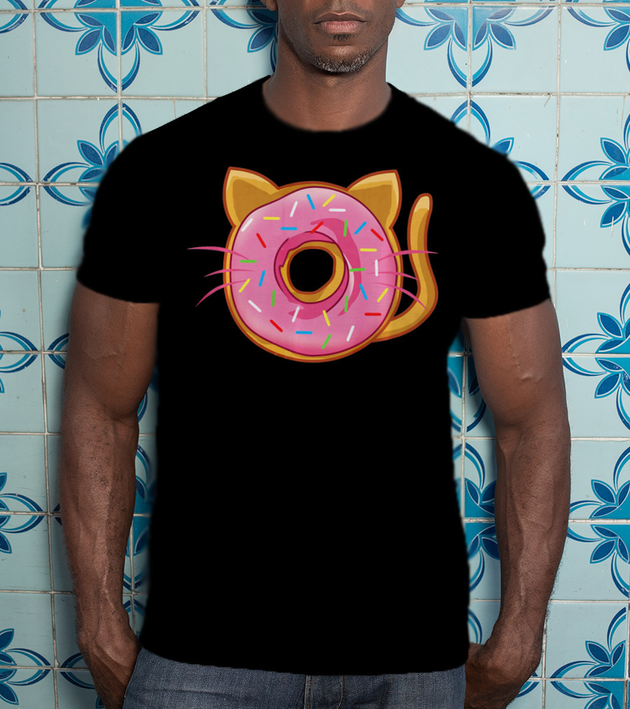 Funny Cat Donut Birthday Sprinkles T-Shirt