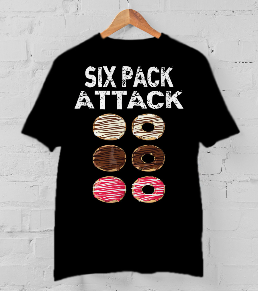 Six Pack Attack Donut Lover Funny Donut Eater T-Shirt