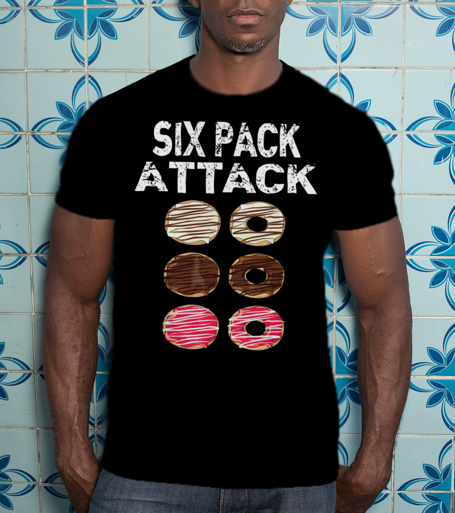 Six Pack Attack Donut Lover Funny Donut Eater T-Shirt