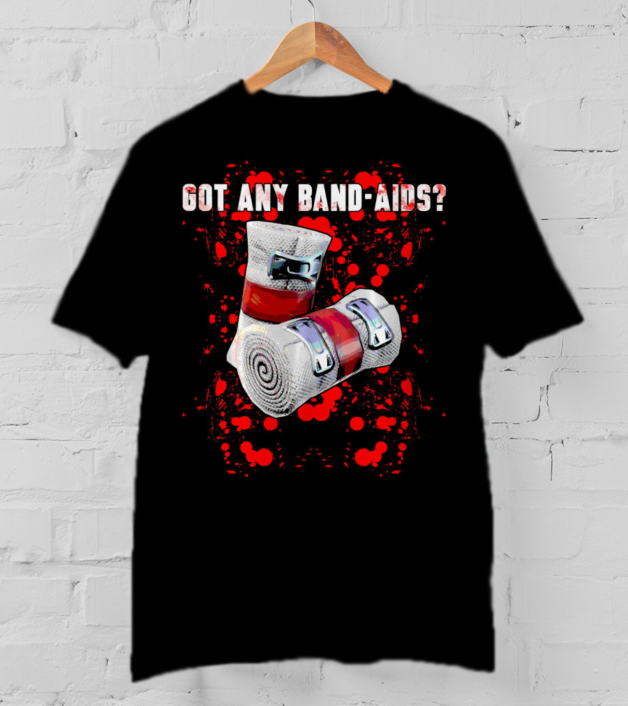 Got Any Band-Aids Dark Color Graphic With Bandage And Red Splatter T-Shirt