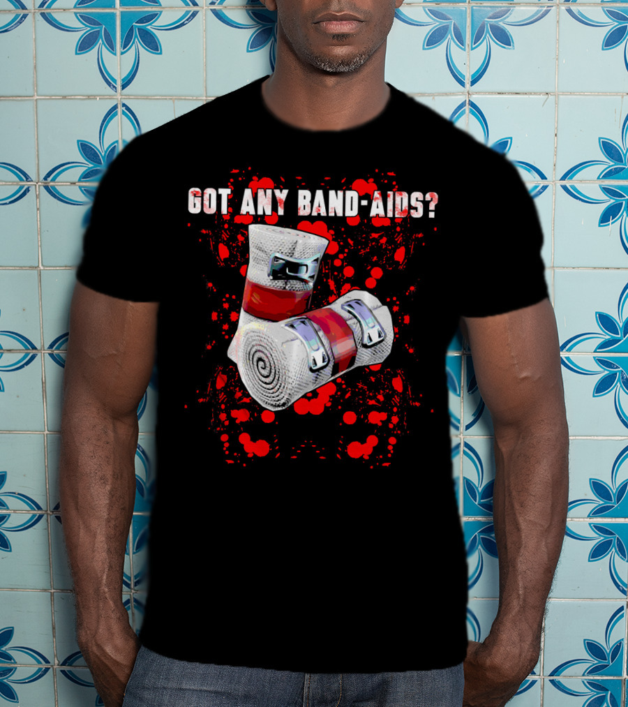 Got Any Band-Aids Dark Color Graphic With Bandage And Red Splatter T-Shirt