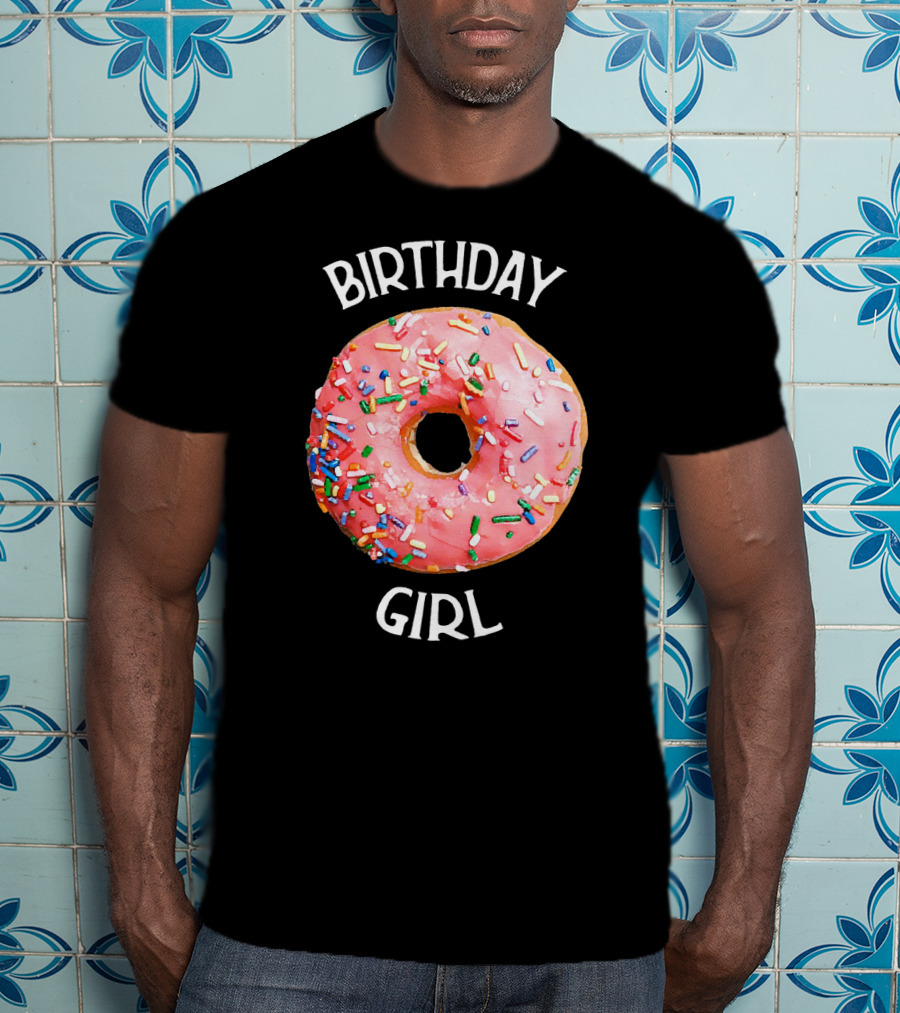Birthday Girl Donut With Pink Icing And Rainbow Sprinkles T-Shirt