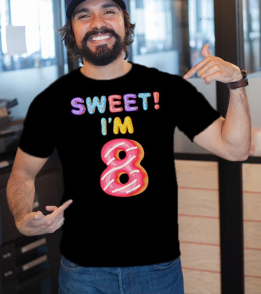 Sweet I'm 8 Birthday Kids Girls T-Shirt