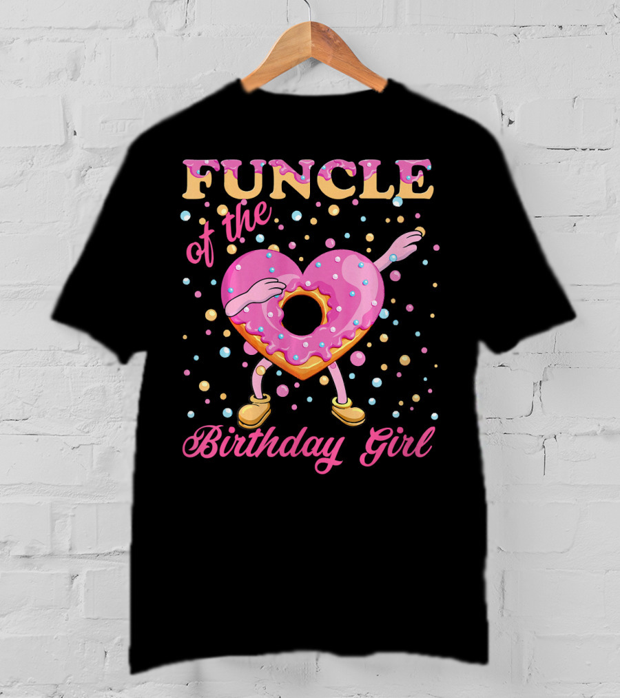 FUNCLE Of The Birthday Girl Donut Dabbin Vibrant T-Shirt