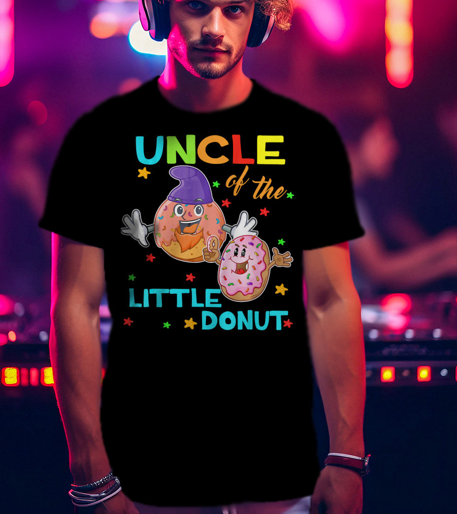 UNCLE Of The Little Donut Colorful Cartoon Birthday T-Shirt