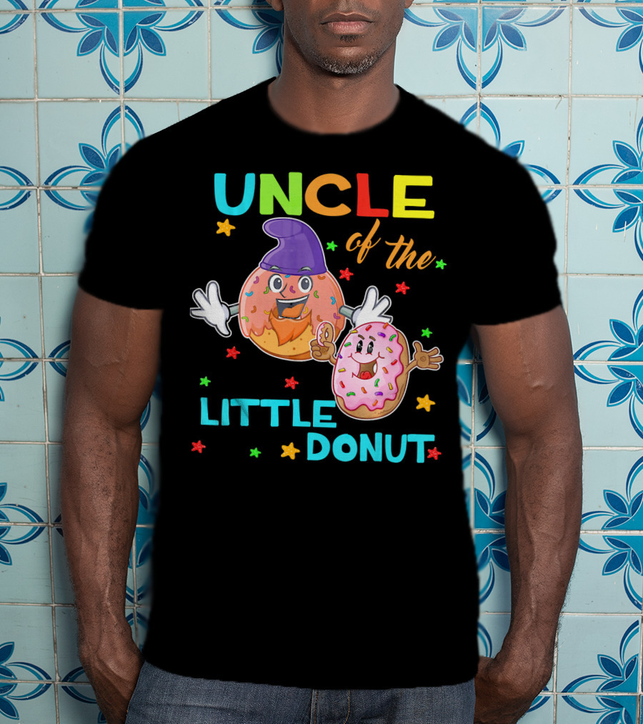 UNCLE Of The Little Donut Colorful Cartoon Birthday T-Shirt