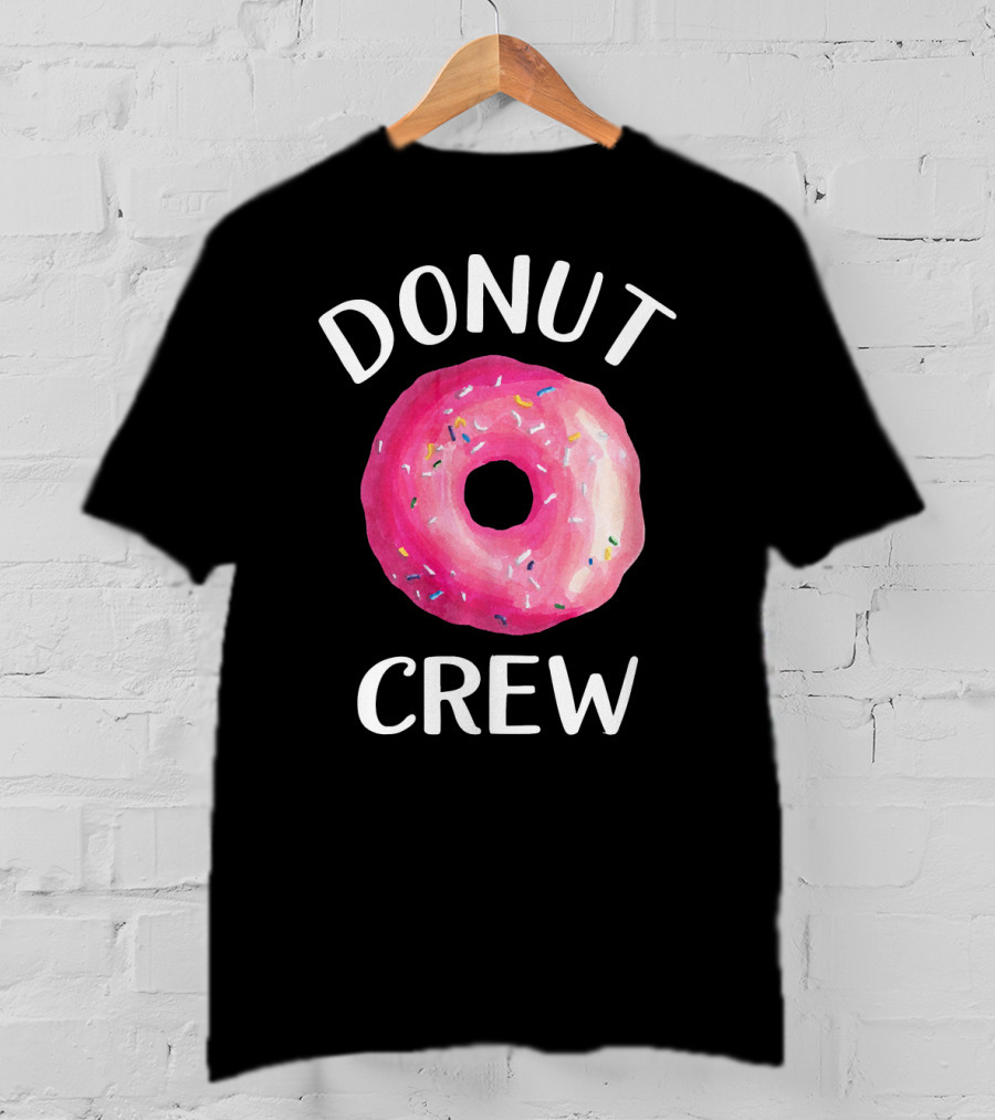 Donut Crew Pink Sprinkled Doughnut T-Shirt