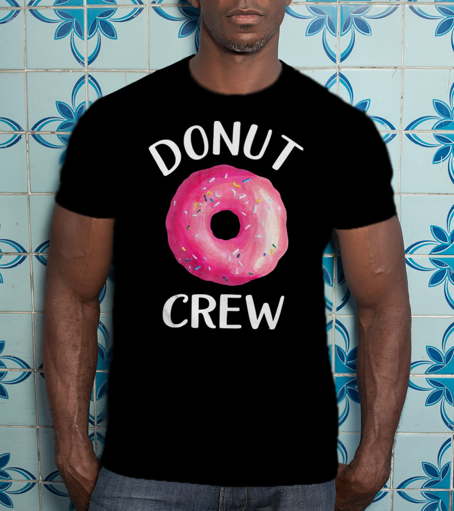 Donut Crew Pink Sprinkled Doughnut T-Shirt