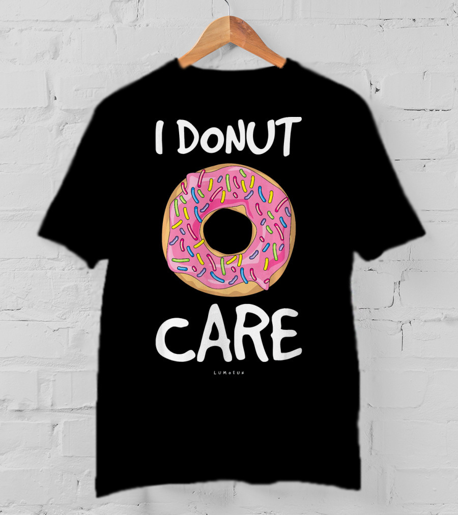 Funny Donut I Donut Care Pink Frosted Sprinkles Lumolun T-Shirt